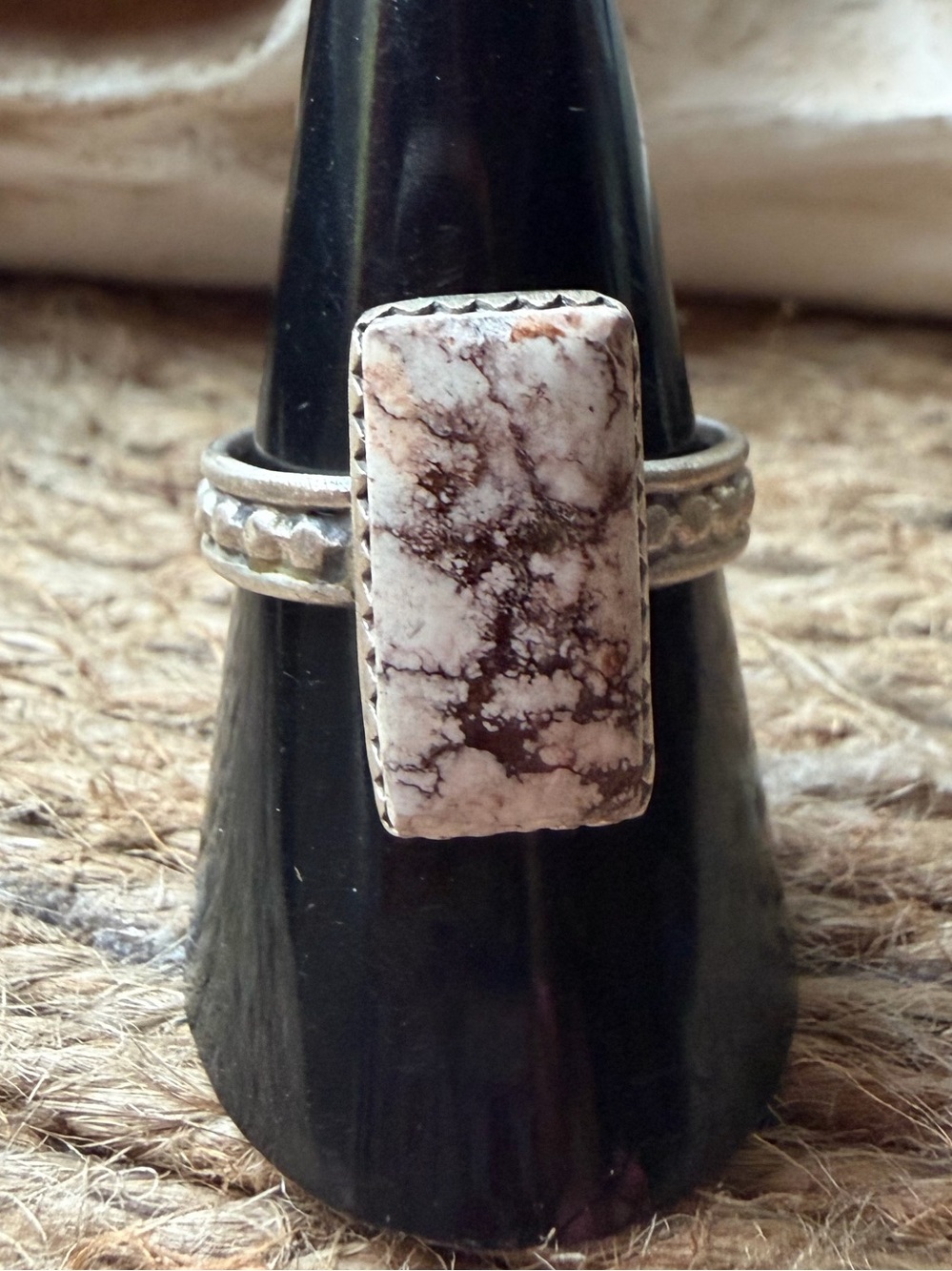 Sterling Silver Wild Horse Rectangle Statement Ring
